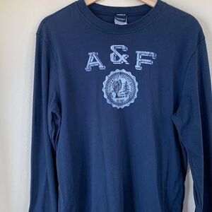 Abercrombie‎ Shirt Muscle Long Sleeve Tee Blue Mens XL Vintage Y2k